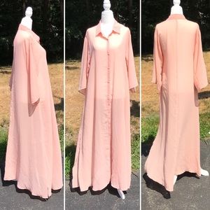 forever 21 light pink sheer kaftan beach c…